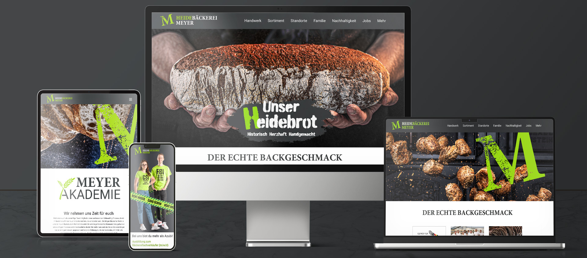 responsive Webdesign und Corporate Design/Corporate Identity der Bäckerei Meyer